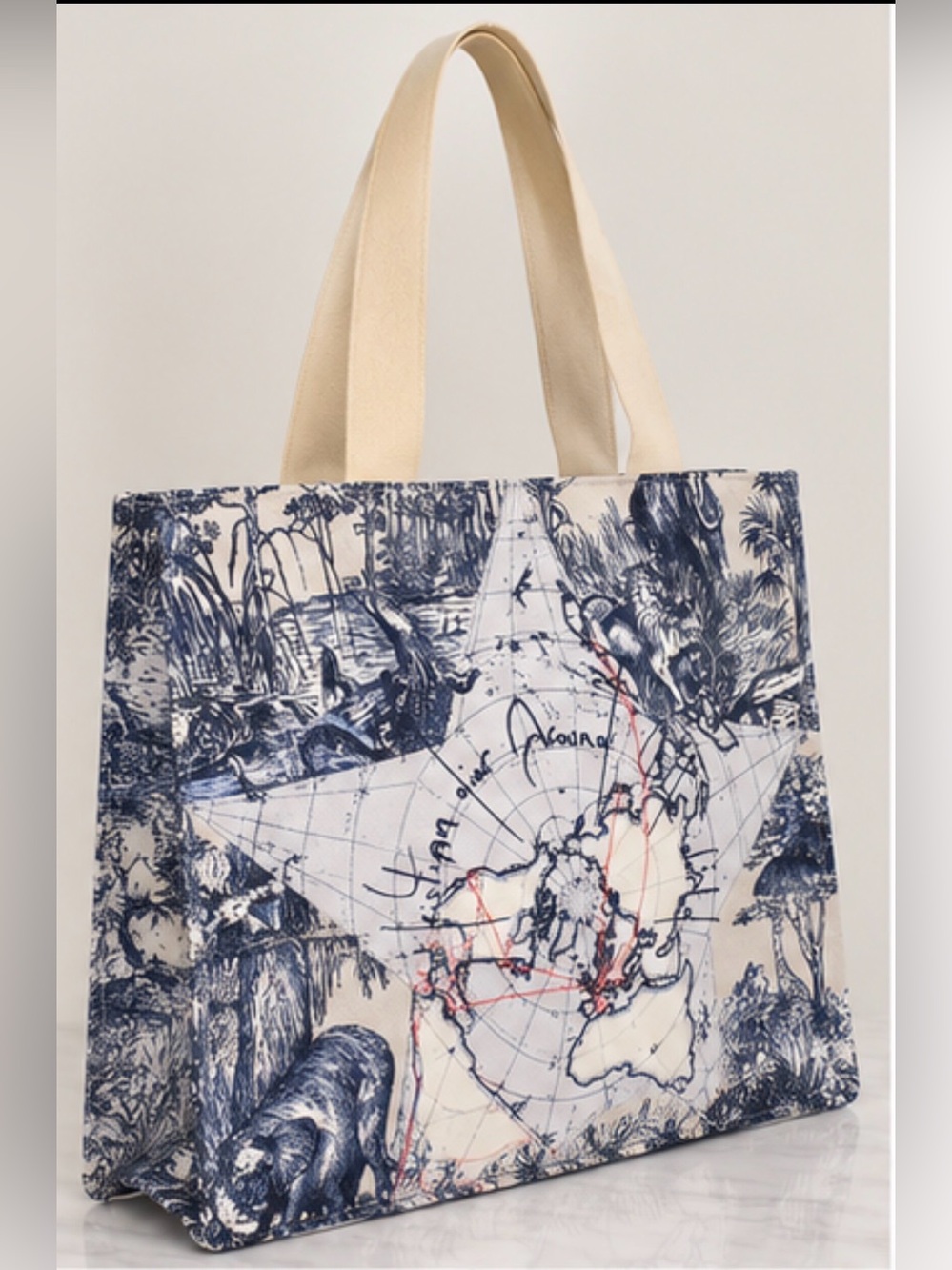 NWT Dior Beauty Around the World Toile de Jouy Promotional Tote Bag
